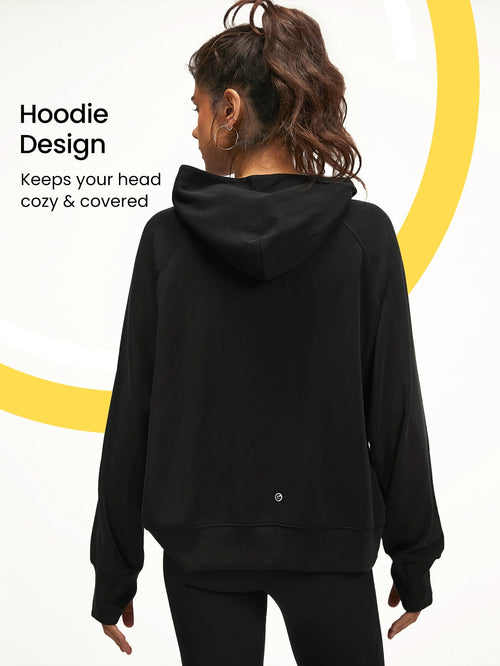 Modal Silk Touch Oversized Half-Zip Hoodie