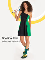 One Shoulder Active Dress & Short Set