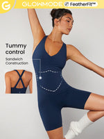 FeatherFit™ Cross Back Tummy Control Shapewear Jumpsuit