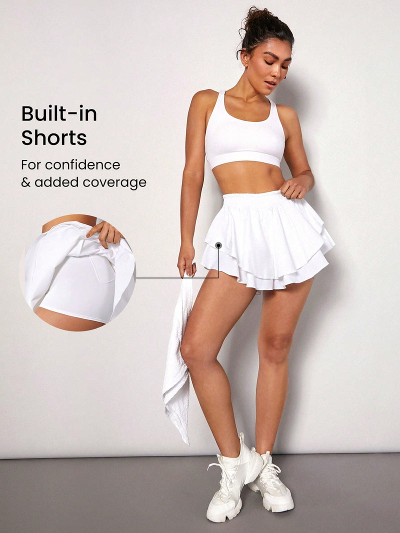 2-in-1 Tiered Pocket Shorts