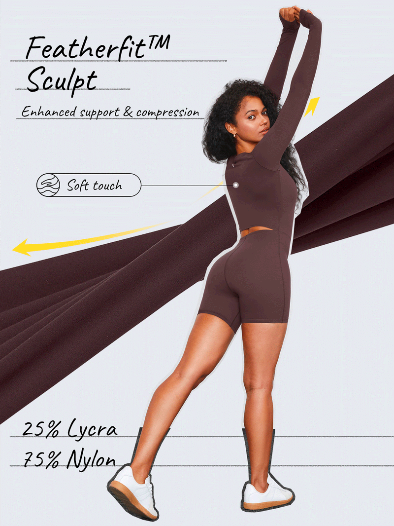FeatherFit™-Sculpt Star Square Neck Sports Jumpsuit