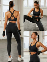 High Support Squareneck Zip-Up Buckle Up Sports Bra Gym Workout