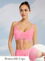 FeatherFit™ It's a Tie Adjustable Ruched Sports Bra Light Support