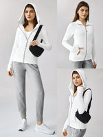 At Your Best Cotton-Blend Fleece Stretch Zip-Up Jacket Comfortable Warm