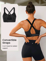 High Support Zip Front Buckle Up Convertible Velcro Wide Adjustable Strap Sports Bra Surgery Bra