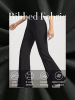 31" Soft Ribbed New Year Incoming Let’s Stretch Crossover Pankou Knot Flare Leggings