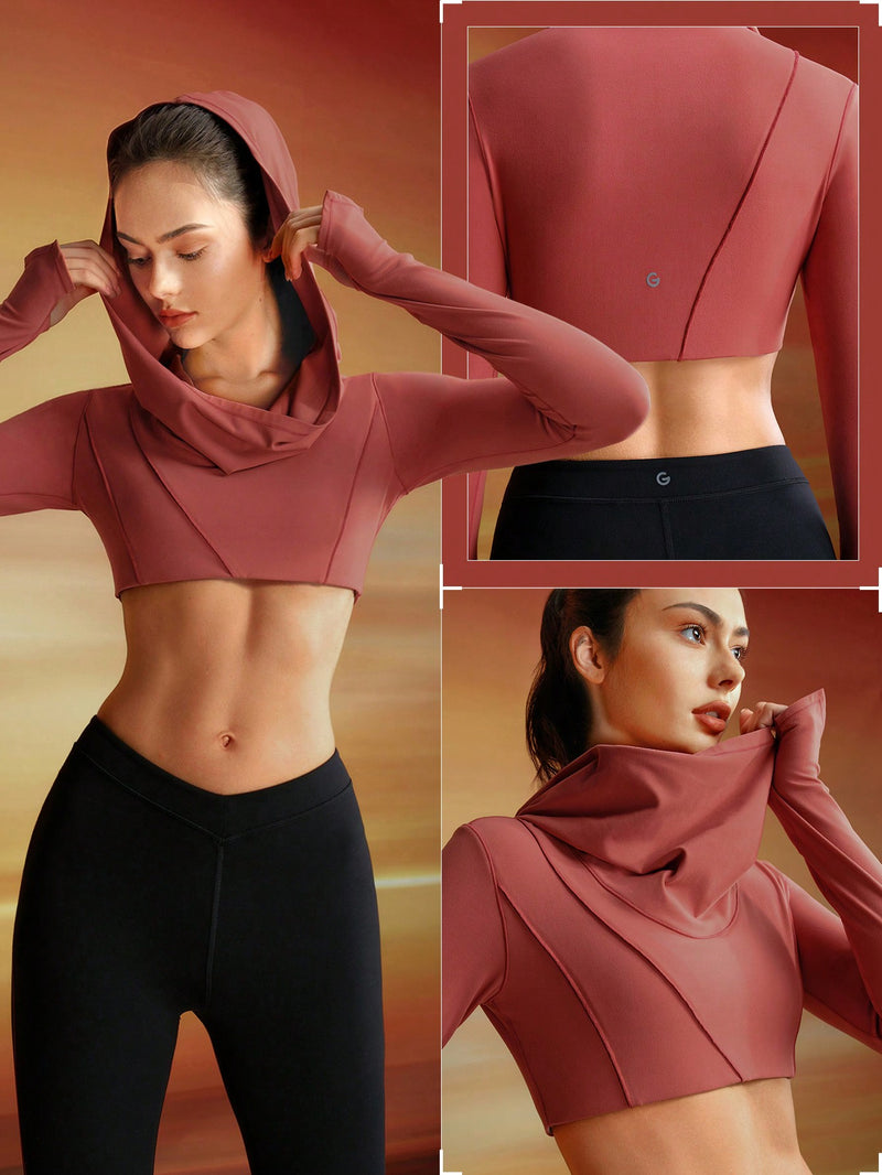 FeatherFit™ Off-Duty Asymmetrical Hoodie Top With Thumbhole