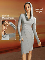 SoftFlux Post Workout Asymmetrical Hooded Dress