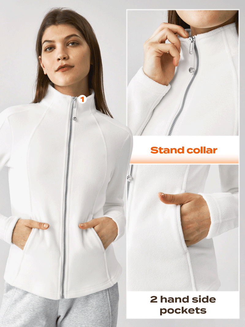 Thin Polar Fleece High-Performance Zip-Up Slimfit Jacket Comfortable Warm