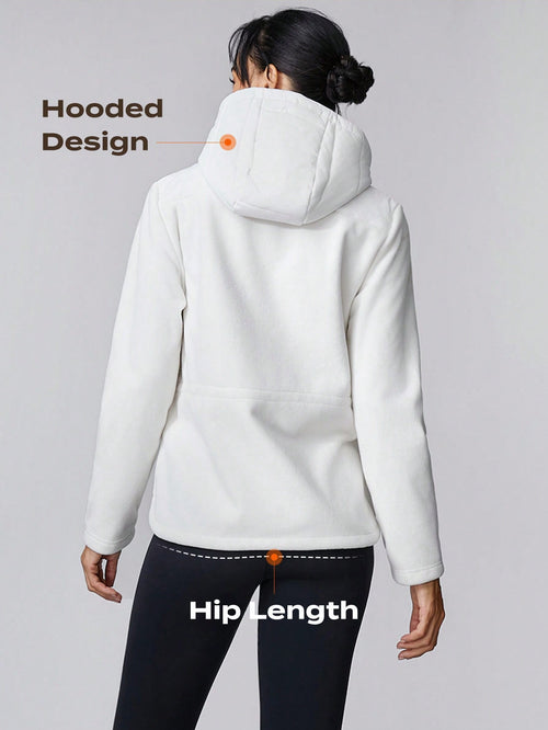 Thin Polar Fleece Warm-Up Hooded Waterproof Jacket