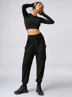 Waffle-Textured Make It Sporty Loose Cargo Joggers