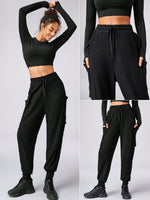 Waffle-Textured Make It Sporty Loose Cargo Joggers