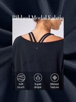 Ribbed Silky Modal Off-Duty Boatneck Side Slit Dress