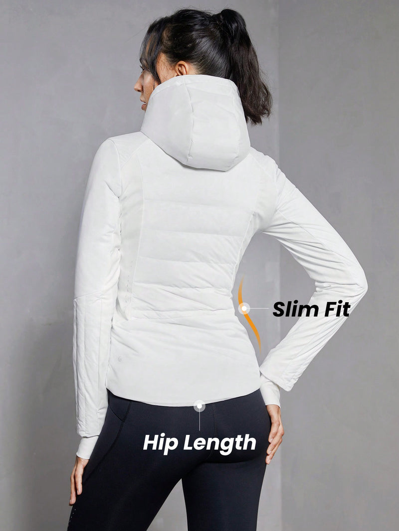 InsuGuard Water-Resistant Zip Up Hooded Slimfit Jacket