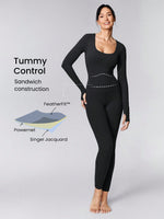 FeatherFit™ Scoop Neck Tummy Control Jumpsuit Full Length