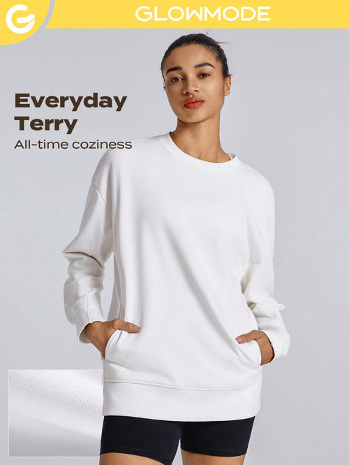 Everyday Terry Long Sleeve Pocket Oversized Sweatshirt Daily Lounge