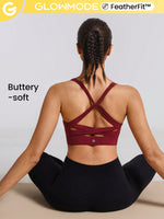 FeatherFit™ Double-Cross Strap Active Tank Light Support Low Impact Yoga Daily