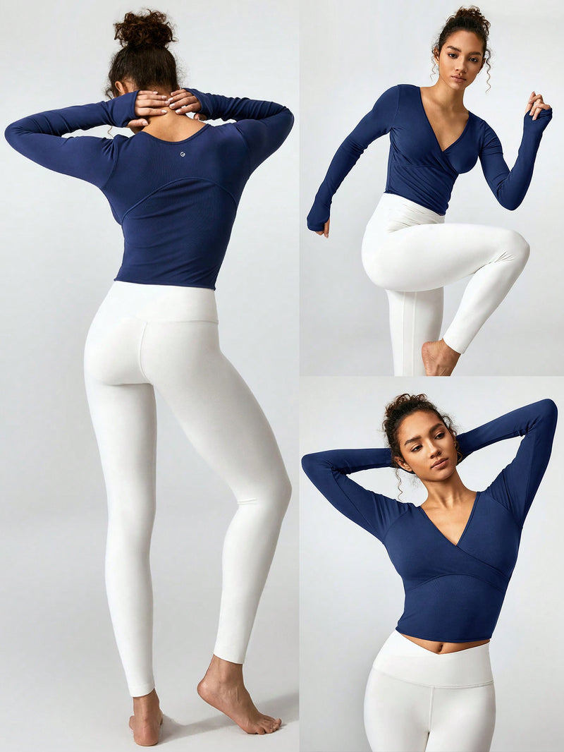 Ribbed Modal Stretch It Out Wrap Sports Tee Light Support