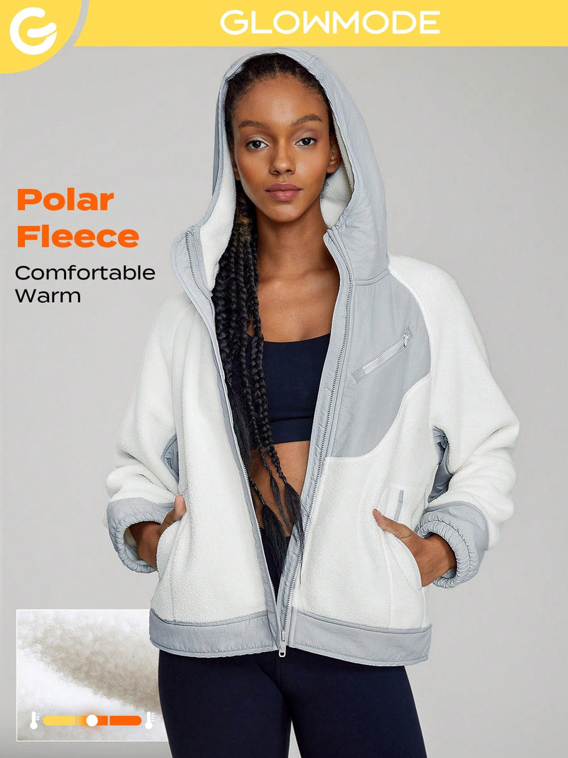 Polar Fleece Go Beyond Relaxed Hooded Jacket With Pocket Comfortable Warm